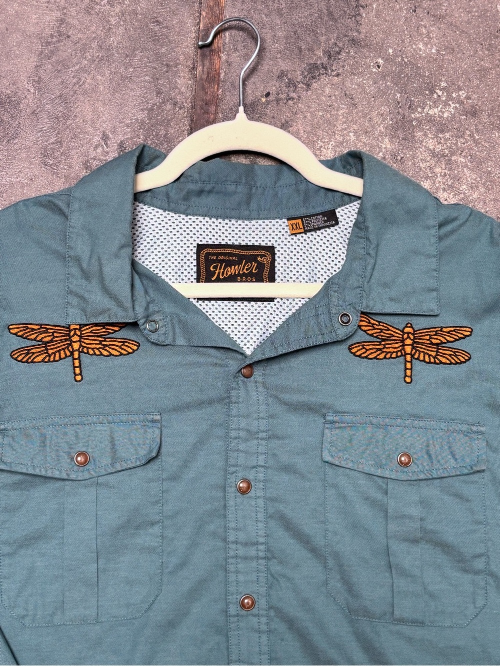 HOWLER BROTHERS Gaucho Snapshirt Mens XXL Enter The Dragons - Picture 3 of 8